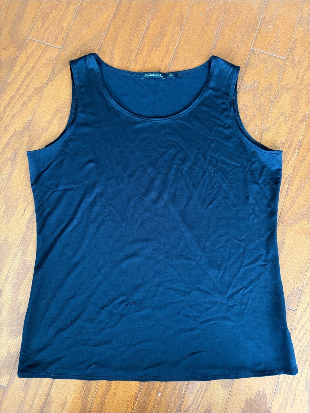 Notations Black Scoop Neck Tank
